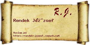 Rendek József névjegykártya