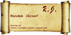 Rendek József névjegykártya